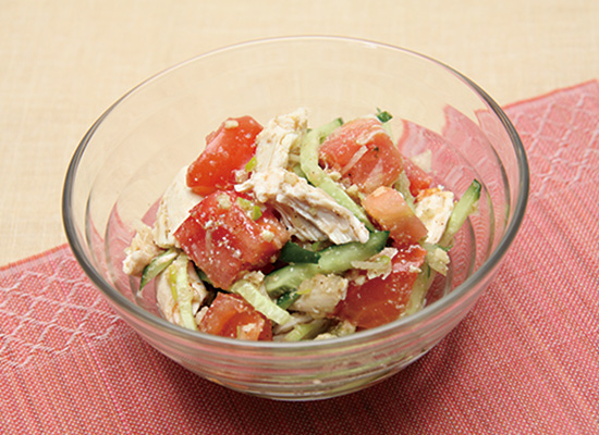 簡単★鶏ささ身と夏野菜の中華和え♪