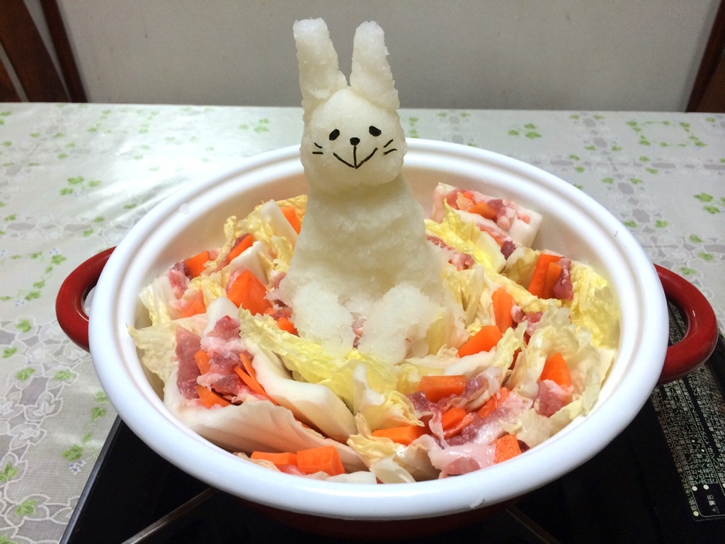 大根おろしで♪うさぎのミルフィーユ鍋