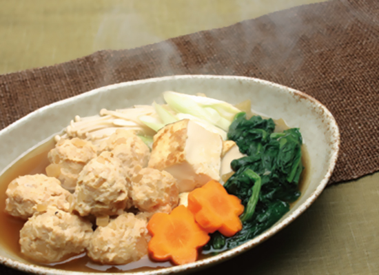 煮物だしで簡単♪ほうれん草と鶏だんごの煮物