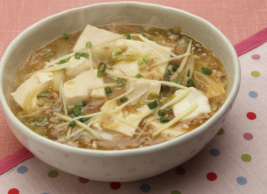 豆腐でしっかりおかず!鶏ひき肉のとろとろ豆腐