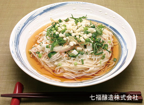 オクラと長芋のぶっかけそうめん