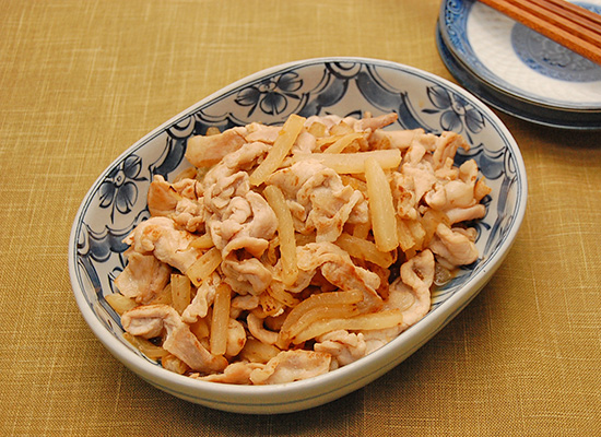 大根と豚肉のさっぱり炒め