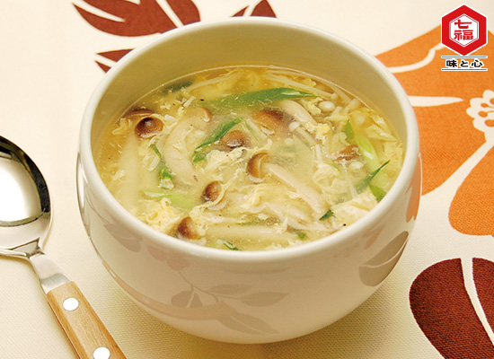きのこと生姜のかき玉スープ