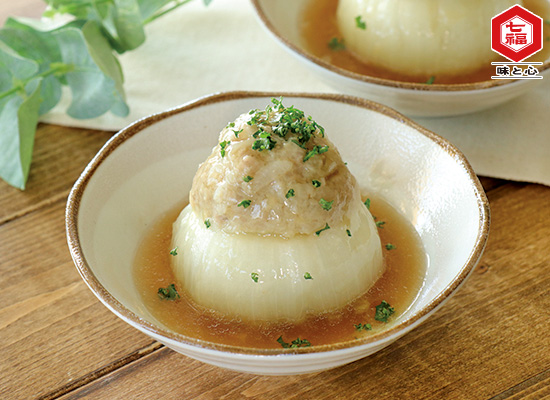 新玉ねぎの肉詰めあんかけ